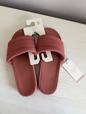 NWT Calia by Carrie Underwood Terracotta Soleform Slides Womens 8
